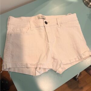 Abercrombie & Fitch Cream Jean Shorts